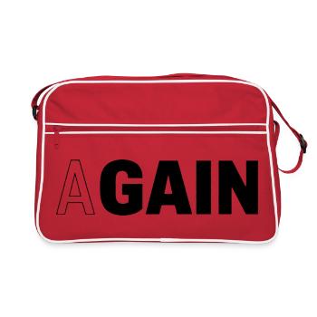 Hidden Gain — AGAIN Typographie Motivationnelle - Sac Retro - rouge/blanc - Devant