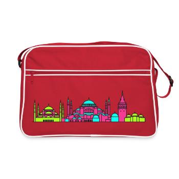 Istanbul City Skyline Hagia Sophia Art - Retro Bag - red/white - Front