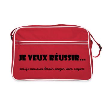 CITATION. MESSAGE. HUMOUR. CITATIONS DRÔLES - Sac Retro - rouge/blanc - Devant