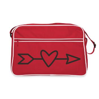 Flèche au cœur – Symbole d’amour et de connexion - Sac Retro - rouge/blanc - Devant