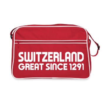 Switzerland - Great Since 1291 - Schweiz - Schwiiz - Retro Tasche - Rot/Weiß - Vorne
