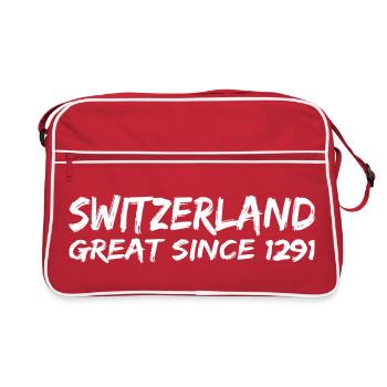 Switzerland - Great Since 1291 - Schweiz - Schwiiz - Retro Tasche - Rot/Weiß - Vorne