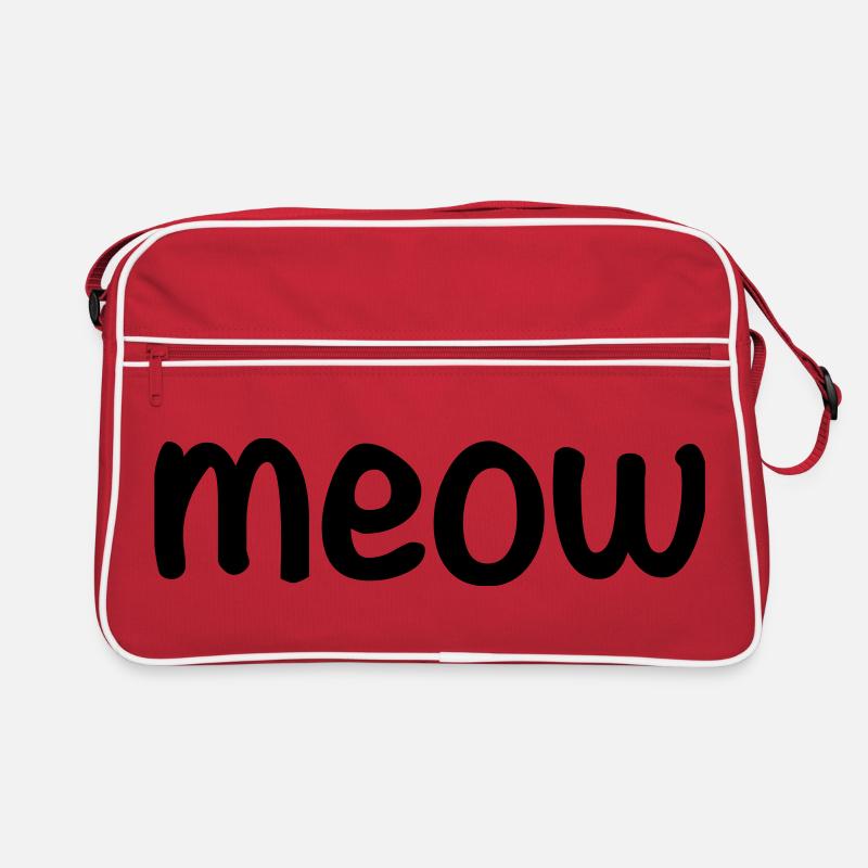 Miau - Retro Tasche - Rot/Weiß