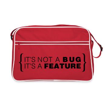 It's not a bug. It's a feature. - Retro Bag - red/white - Front