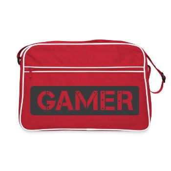 Icône du joueur de jeu Logo Icône graphique - Sac Retro - rouge/blanc - Devant