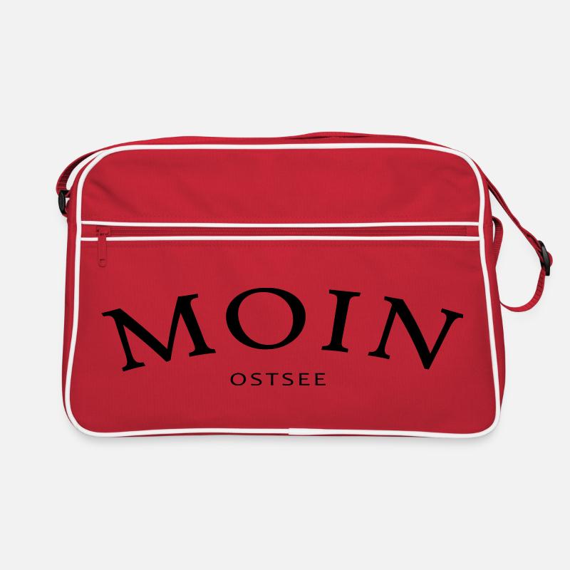 Moin Ostsee - Retro Tasche - Rot/Weiß