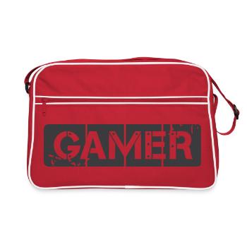 Illustration d’icône de jeu de logo de signe de joueur - Sac Retro - rouge/blanc - Devant