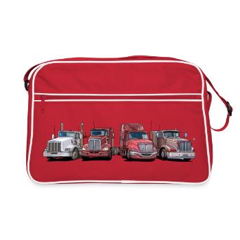 Sattelschlepper, Trucks - Retro Tasche - Rot/Weiß - Vorne