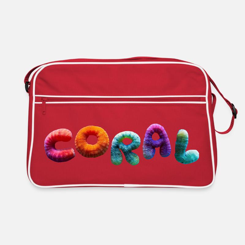 Voll coral bunt Retro Tasche