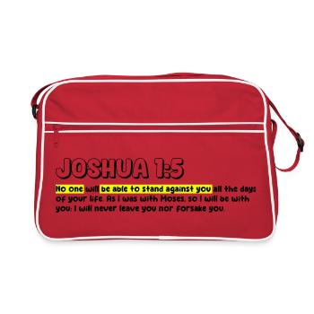 Personne ne pourra s’opposer | Citation de la Bible - Sac Retro - rouge/blanc - Devant