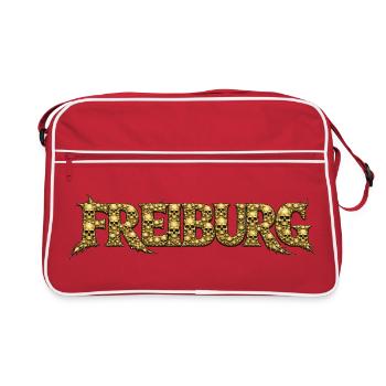 Freiburg Gold Skull Logo - Retro Bag - red/white - Front