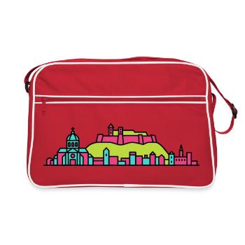 Citadelle de la Skyline de la ville de Namur Art moderne en ligne - Sac Retro - rouge/blanc - Devant