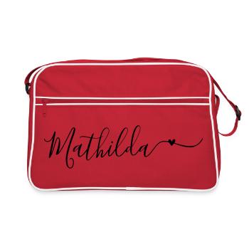 Mathilda Name Vorname Dekorativ - Retro Tasche - Rot/Weiß - Vorne