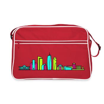 Dhaka City Skyline National Monument Art - Retro Bag - red/white - Front