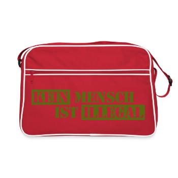 Personne n’est illégal - Migration - Illégalité - Sac Retro - rouge/blanc - Devant