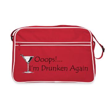 Art au trait Martini – Silhouette minimaliste - Sac Retro - rouge/blanc - Devant