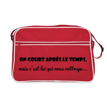 MESSAGE. CITATIONS. HUMOUR. CITATIONS DRÔLES.  - Sac Retro - rouge/blanc - Devant