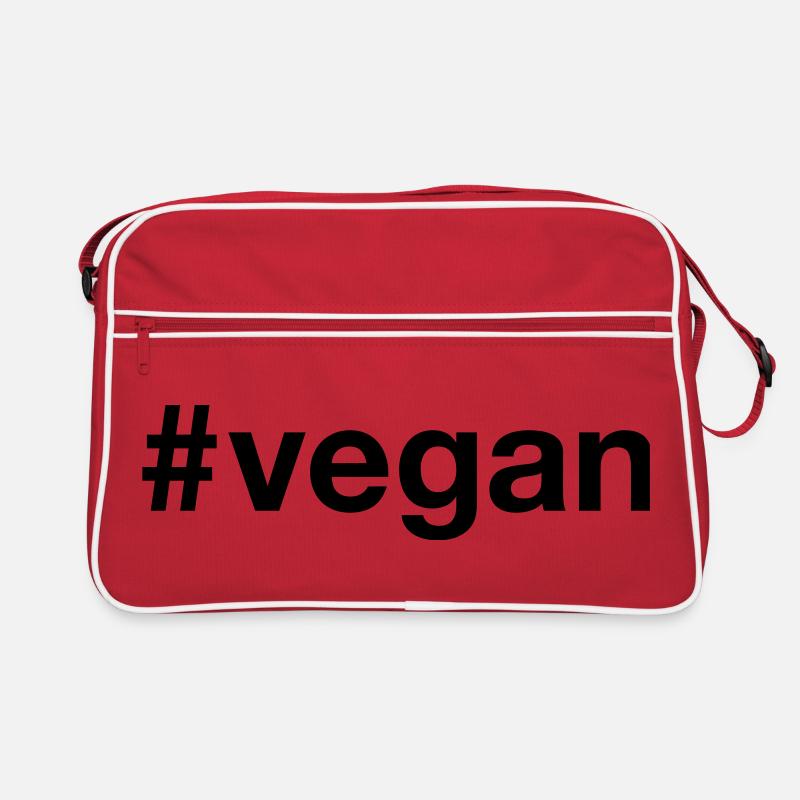 VEGAN Hashtag Veganer Vege - Sac Retro - rouge/blanc