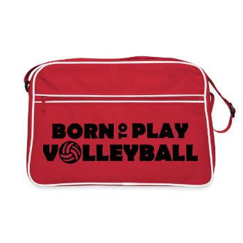 Born to play Volleyball - Retro Tasche - Rot/Weiß - Vorne