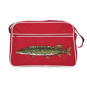 Conception de la pêche aux poissons prédateurs brochets - Sac Retro - rouge/blanc - Devant