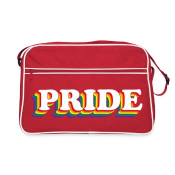 PRIDE mit Regenbogenfarben LGBT - Retro Tasche - Rot/Weiß - Vorne