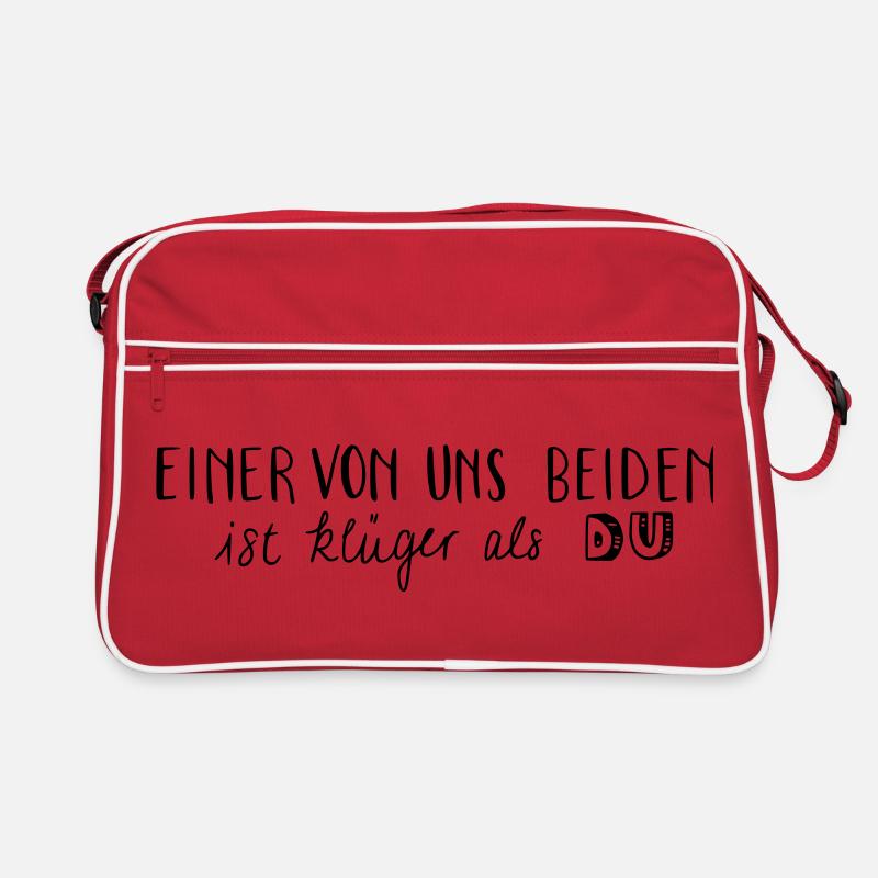 Einer von uns beiden ist klüger als du - Retro Tasche - Rot/Weiß
