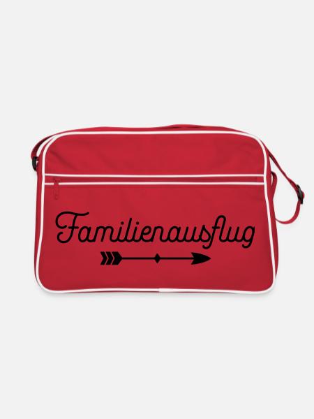 Familienausflug - Retro Tasche - Rot/Weiß - Vorne