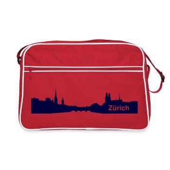 Zürich City Stadt Design - Alpha - Geschenkidee - Retro Tasche - Rot/Weiß - Vorne