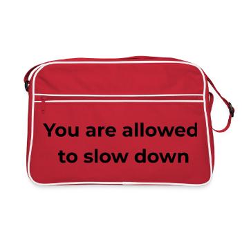 Mindful Reminder | You are allowed to slow down - Retro Bag - red/white - Front