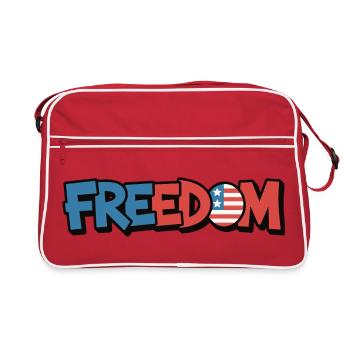 Freedom Typography Statement Design - Retro Bag - red/white - Front