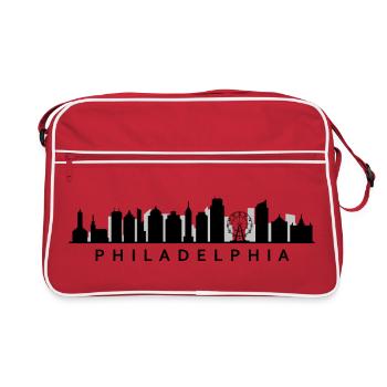 Philadelphia Skyline - Retro Bag - red/white - Front