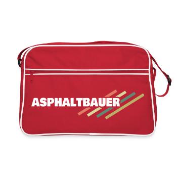 Beruf Asphaltbauer - Retro Tasche - Rot/Weiß - Vorne