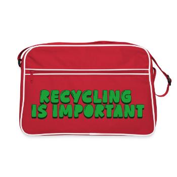 Le recyclage est important - Sac Retro - rouge/blanc - Devant