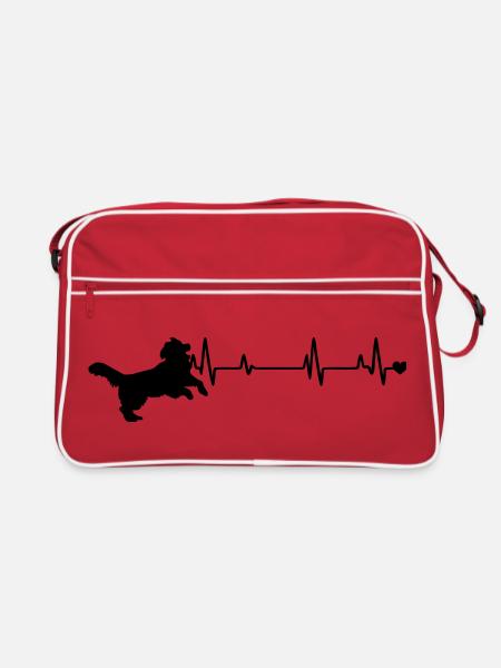 Chien - Sac Retro - rouge/blanc