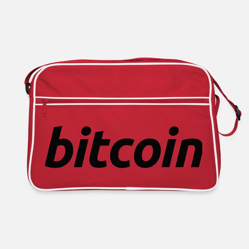 Bitcoin Word Art FinTech Typo Design - Retro Bag - red/white