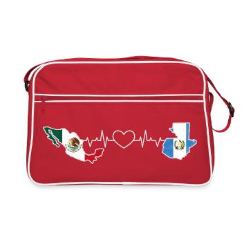 Le battement de cœur du Mexique et du Guatemala - Sac Retro - rouge/blanc - Devant