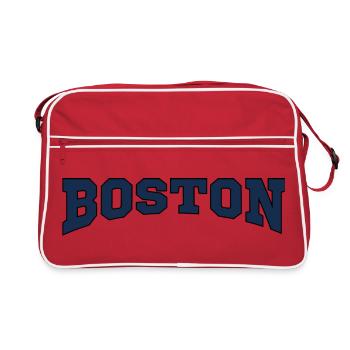 Boston Block Font Logo - Retro Bag - red/white - Front