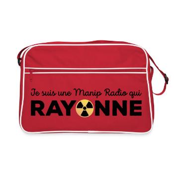 Je suis une manip radio qui rayonne Radiologie - Sac Retro - rouge/blanc - Devant