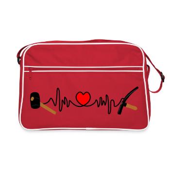Paver cardio coup dur avec coeur rouge, - Sac Retro - rouge/blanc - Devant