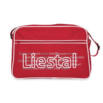Schweizer Städte Liestal - Retro Tasche - Rot/Weiß - Vorne
