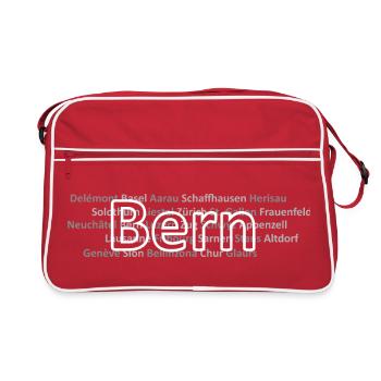 Schweizer Städte Bern - Retro Tasche - Rot/Weiß - Vorne
