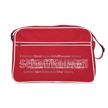 Schweizer Städte Schaffhausen - Retro Tasche - Rot/Weiß - Vorne