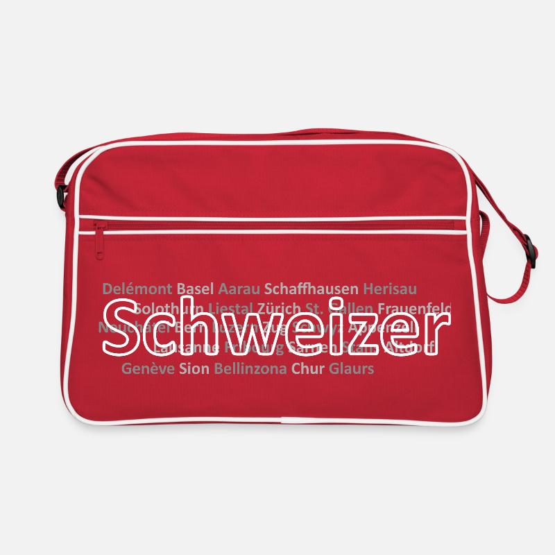 Schweizer Städte Schweizer - Retro Tasche - Rot/Weiß