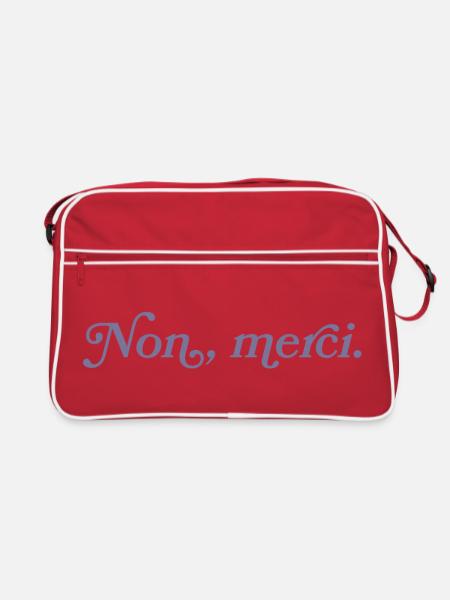 Non, merci – Französischer Minimalismus - Retro Tasche - Rot/Weiß - Vorne