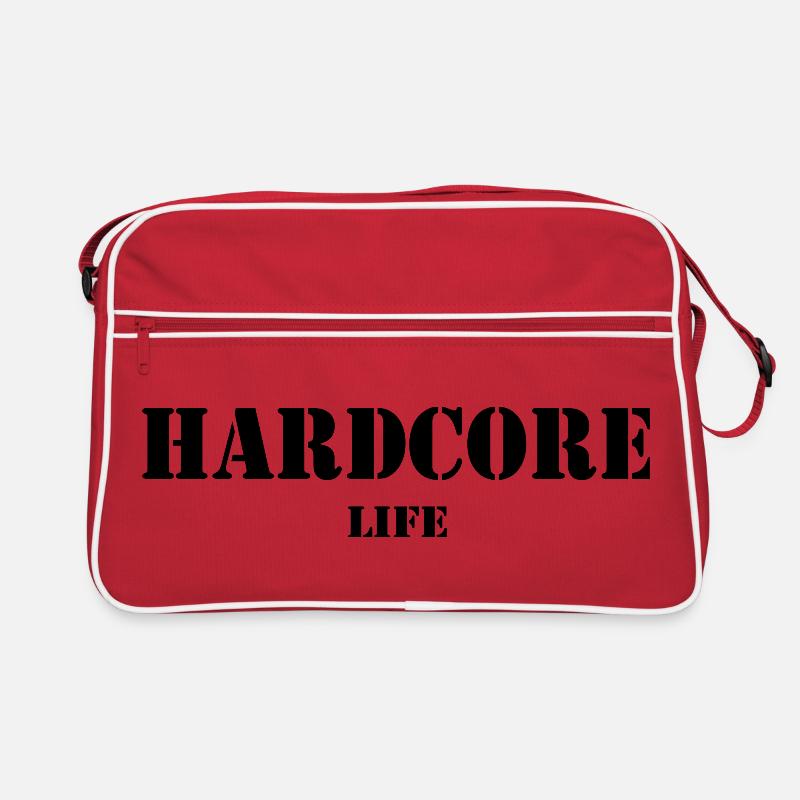 Hardcore-Leben schwarze Farbe Retro Tasche