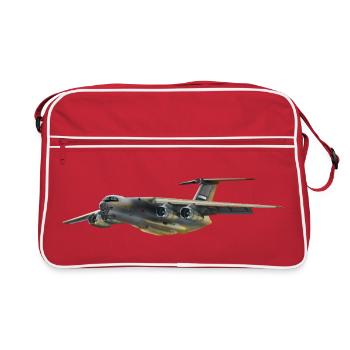 Silhouette d’avion cargo en gris - Sac Retro - rouge/blanc - Devant