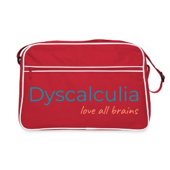 Dyscalculia - love all brains - Retro Bag - red/white - Front