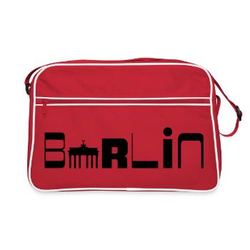 Berlin Urban Style – Minimal City Design - Retro Tasche - Rot/Weiß - Vorne