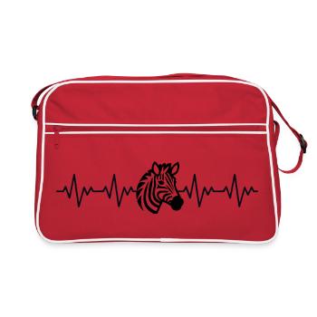 Zebra ECG Heartbeat - Sac Retro - rouge/blanc - Devant