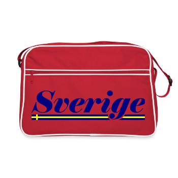 Schweden Fahne Sverige - Retro Tasche - Rot/Weiß - Vorne